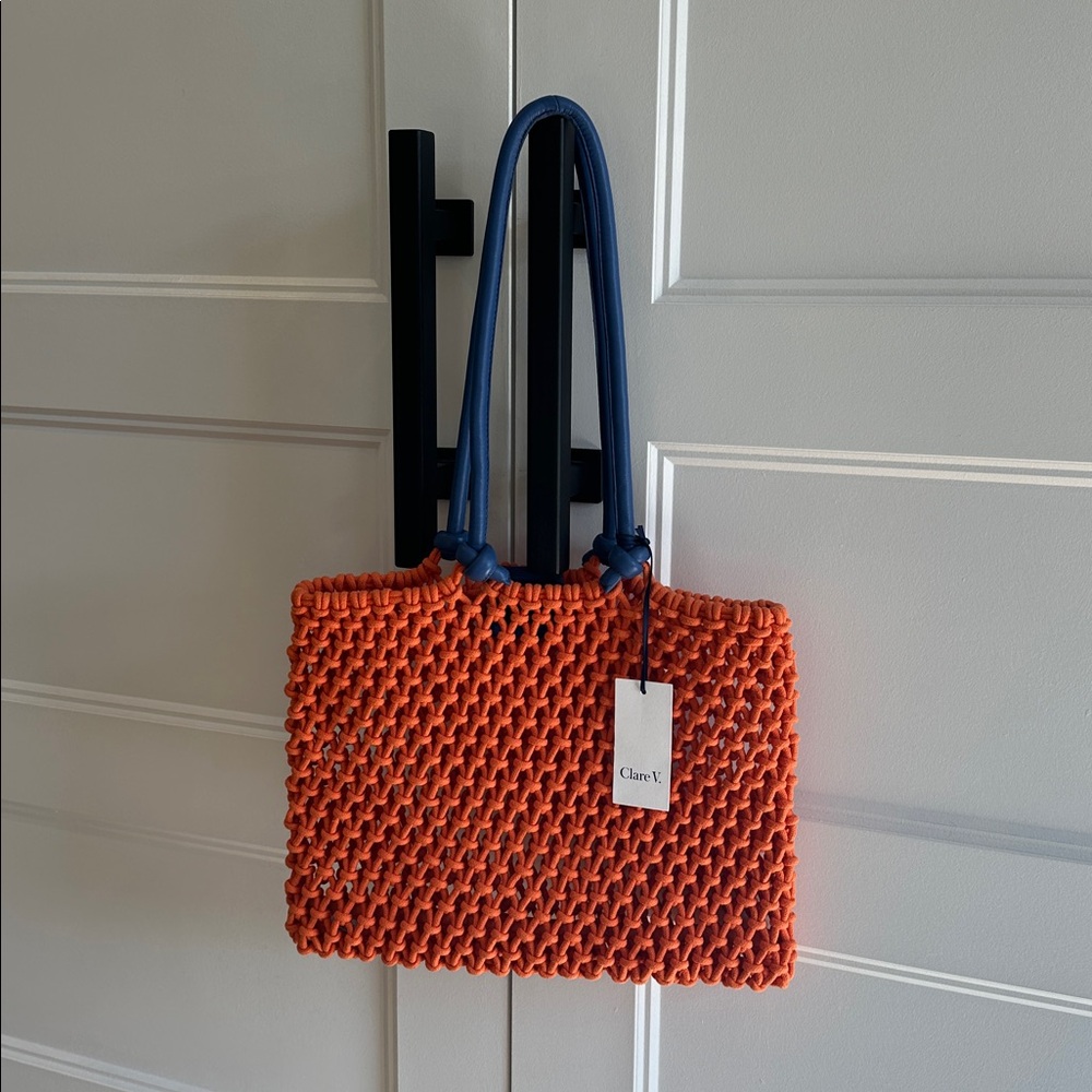 NWT. Clare V Sandy Beach Bag - Zucca and Colbalt